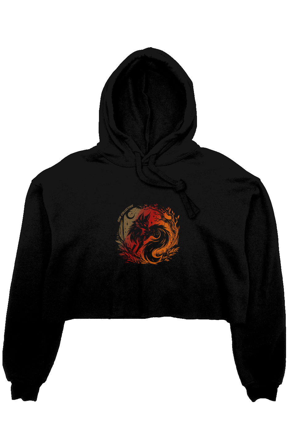 Spirit of the Fox crop fleece hoodie