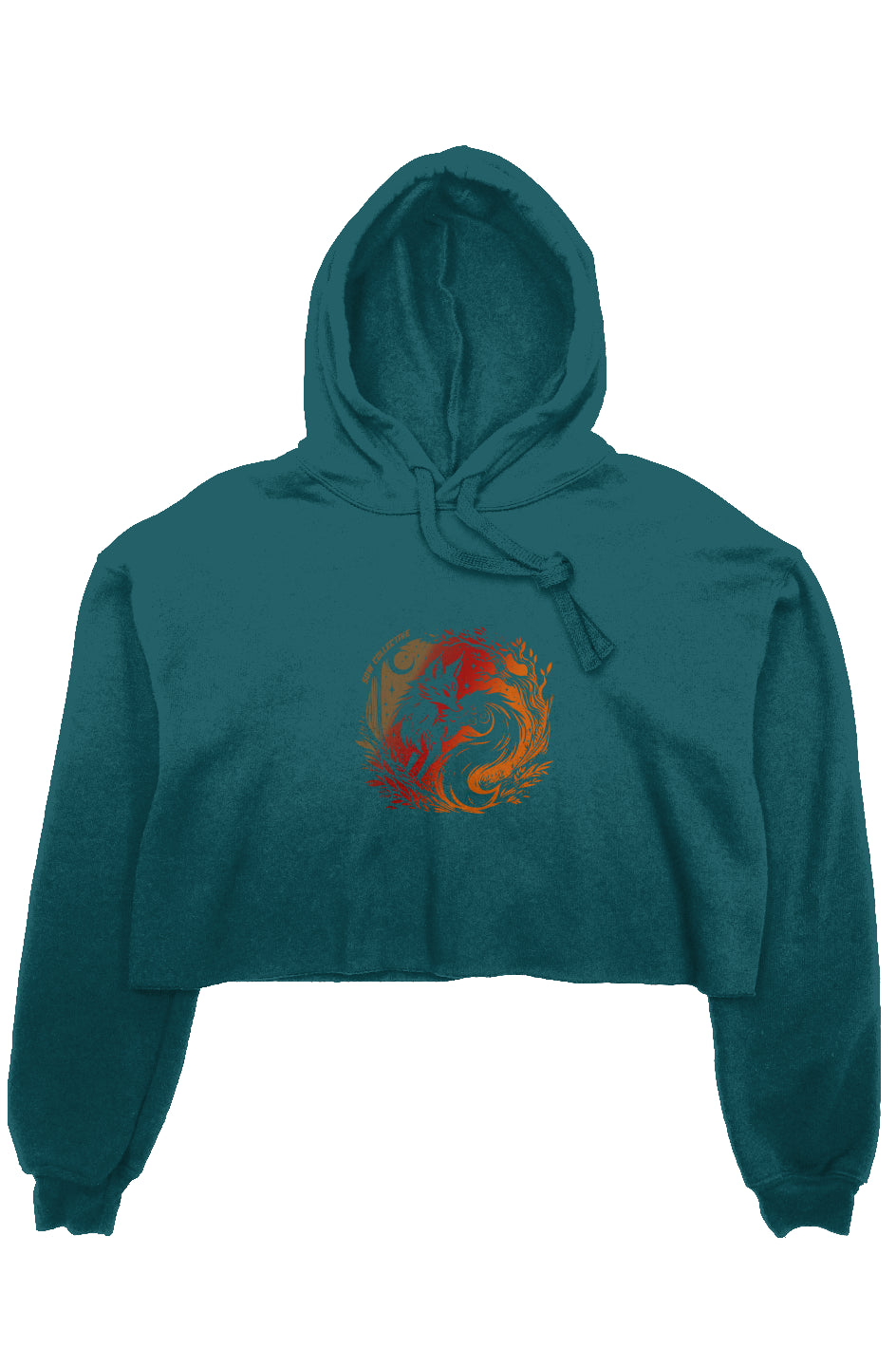 Spirit of the Fox crop fleece hoodie