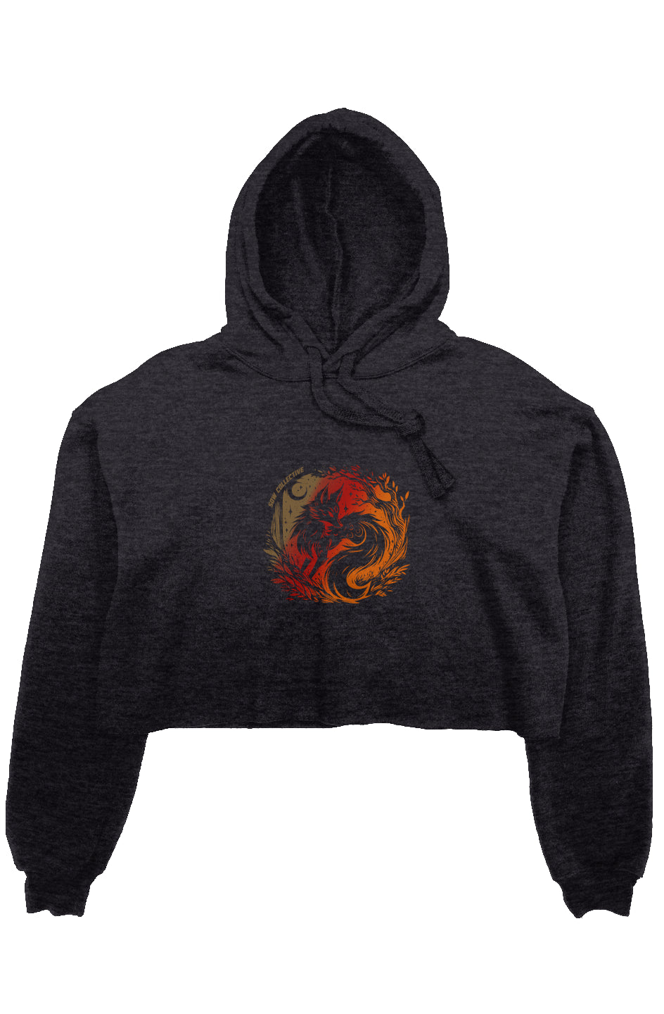 Spirit of the Fox crop fleece hoodie