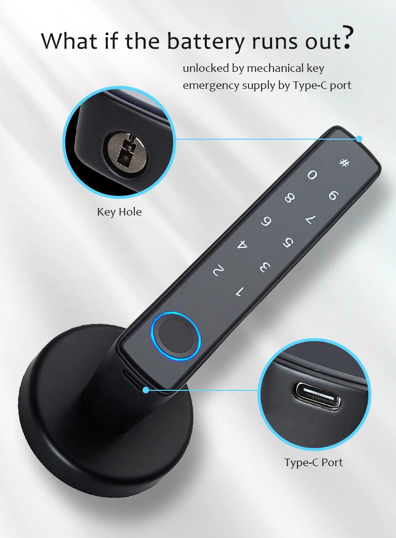 Tuya Smart Fingerprint Door Lock - Keyless Biometric Security